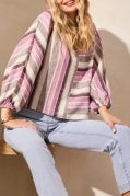 Darmi Boat Neck Blouse with Dolman Sleeves