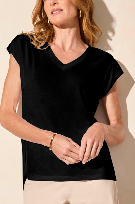 The Amy Cap Sleeve V-Neck top