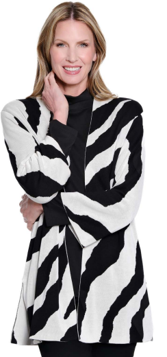 Emma Black and White Drop Shoulder Sweater Jacket