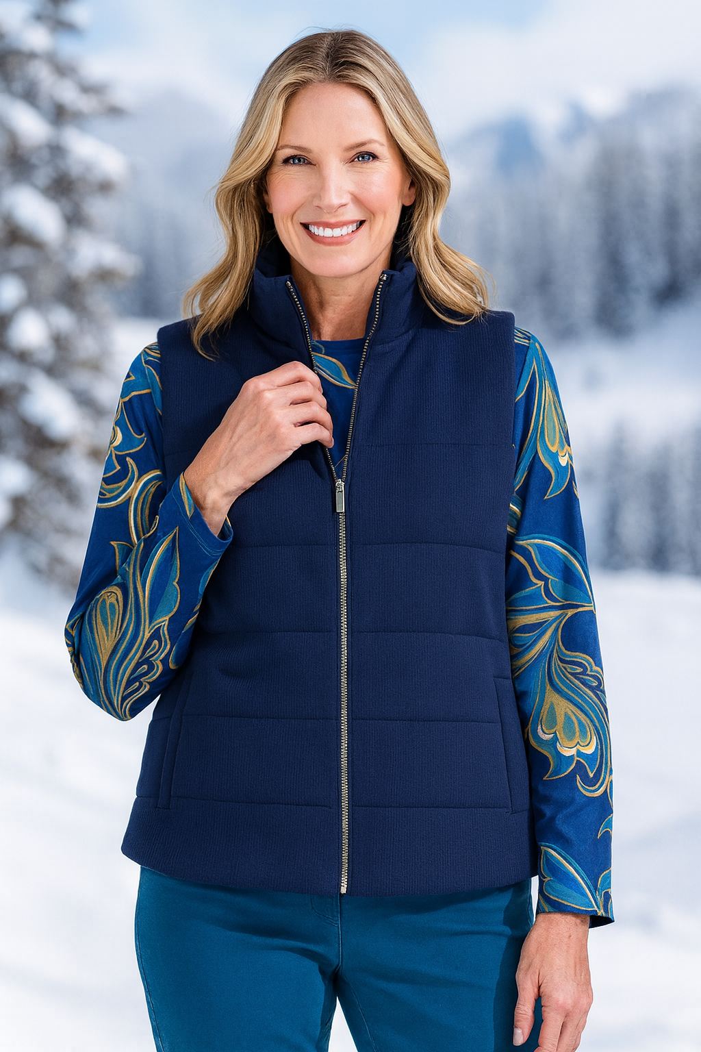 Michelle Zip Front Quilted Vest