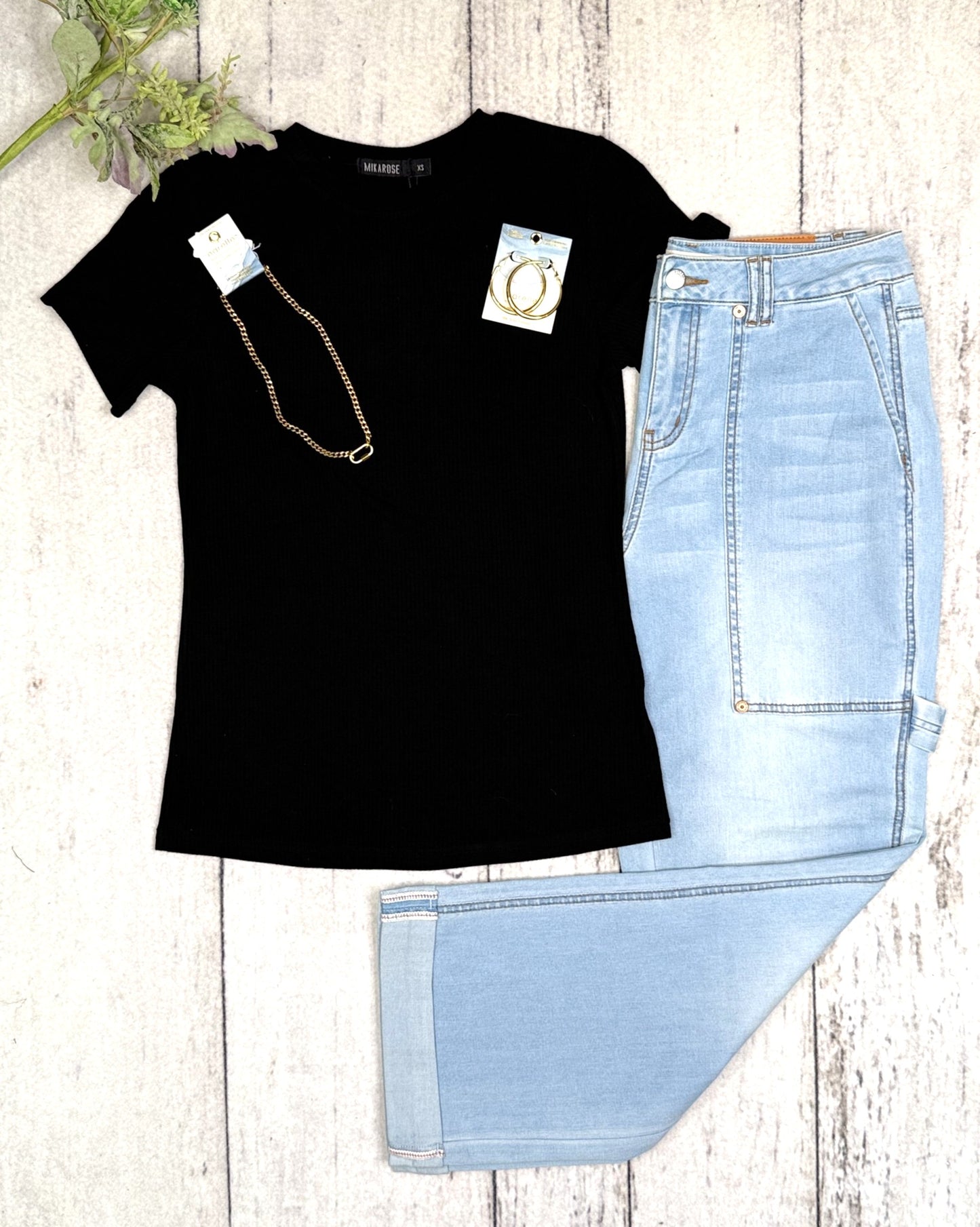 The Sharon black tee top