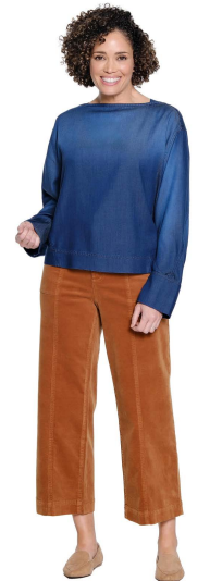 Tami Front Seam Twill Crop Pant-Tobaco