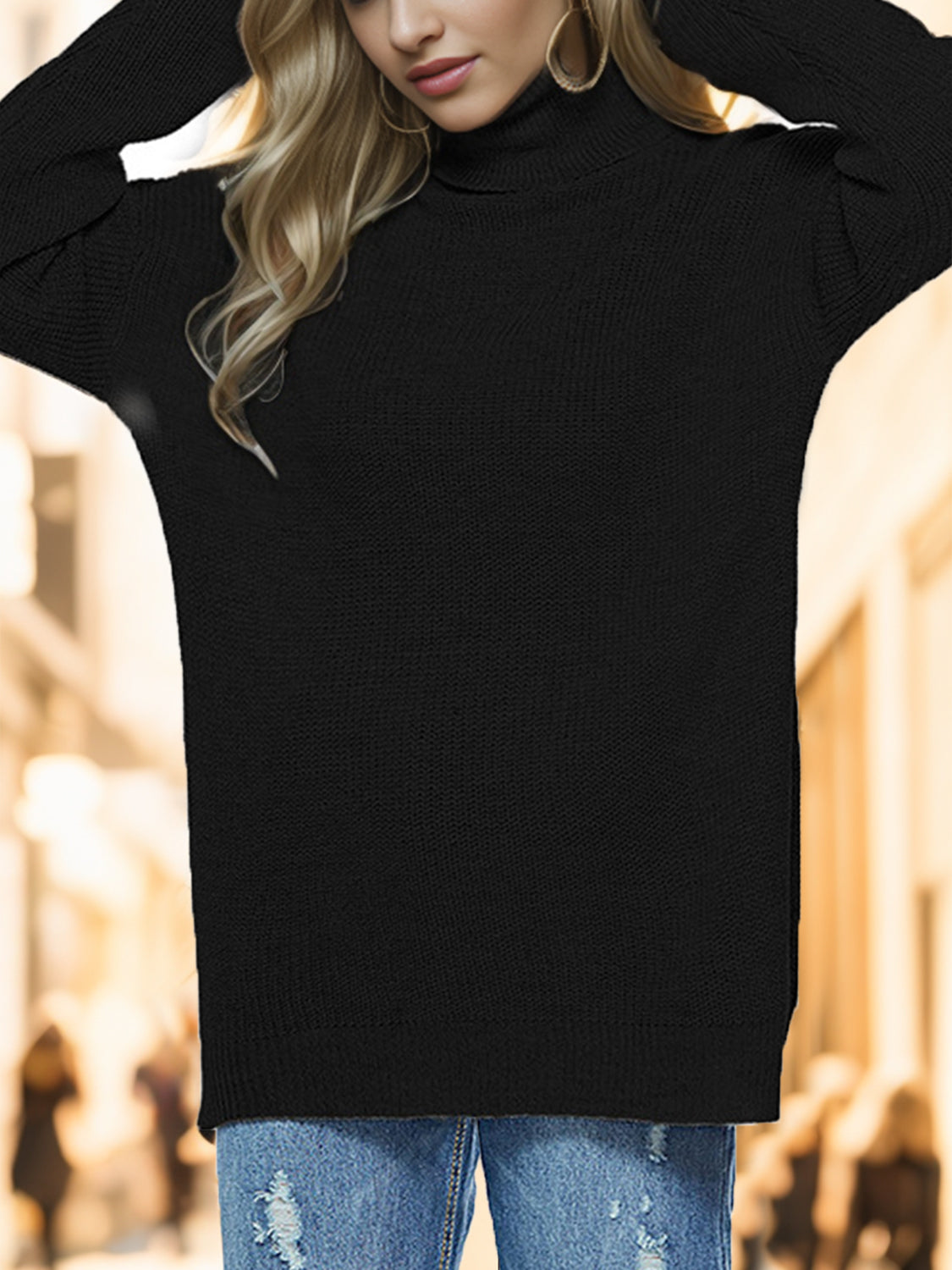 Terry Turtleneck Sweater